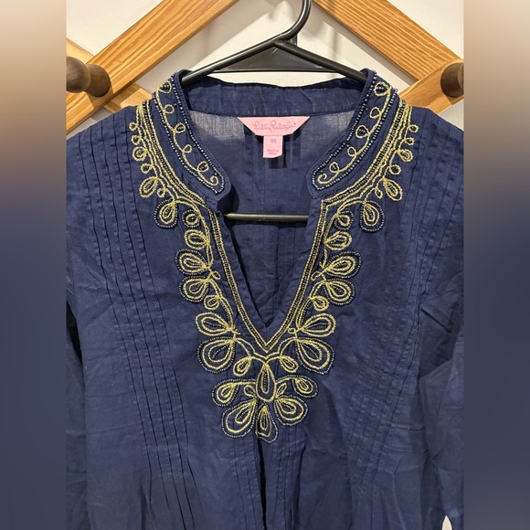 Lilly Pulitzer Navy Beaded Tunic - Picture 6 of 7